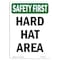 Signmission OSHA SAFETY FIRST Sign, Hard Hat Area, 10in X 7in Rigid Plastic, 7" W, 10" H, Portrait OS-SF-P-710-V-11134 - alternate 1